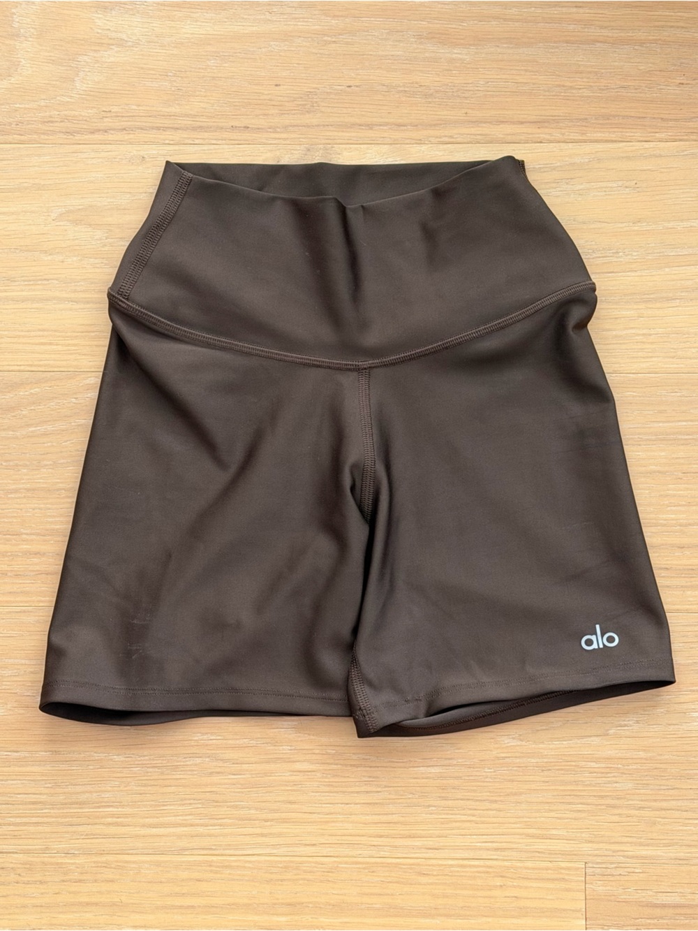 Alo High-Rise Chocolate Brown Bike Shorts